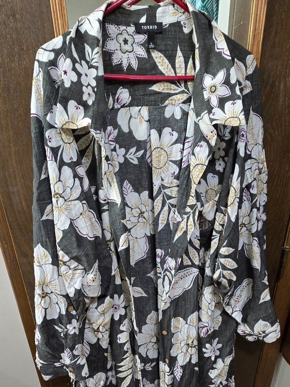 Torrid 5XL Tropical Floral Maxi Cover Up - Cottagecore/Boho Beach Duster